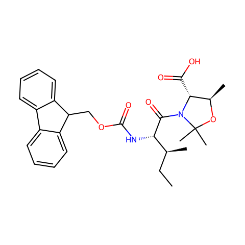 Fmoc-L-Ile-L-Thr[PSI(Me,Me)Pro]-OH结构图