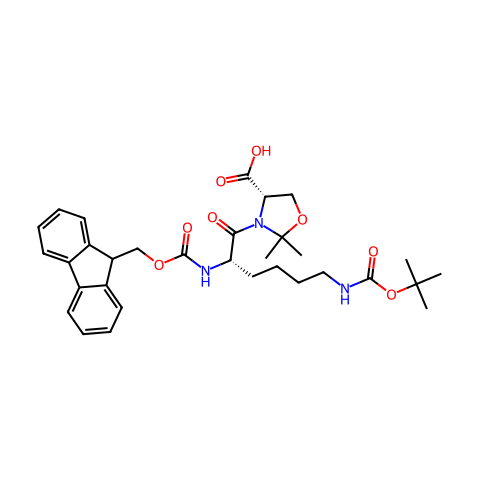 Fmoc-Lys(Boc)-Ser(Psi(Me00Me)pro)-OH结构图