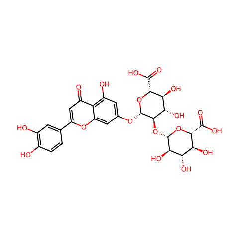 木犀草素7-二葡萄糖苷酸结构图