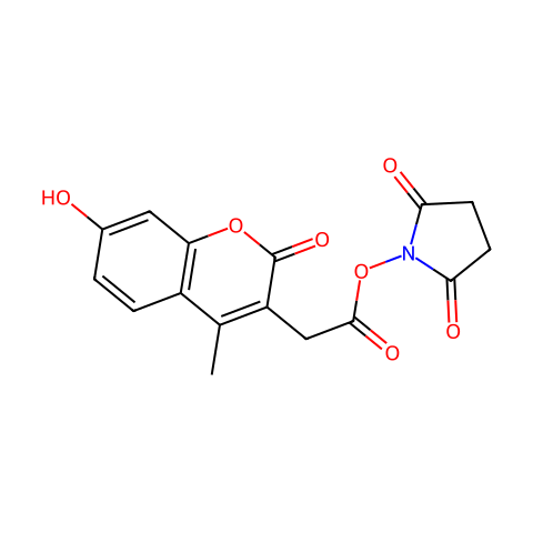 7-羟基-4-甲基-3-香豆素乙酸 N-琥珀酰亚胺酯结构图