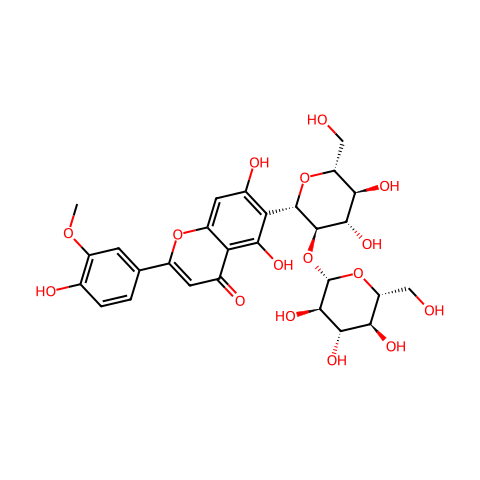 异金雀花素-2”-O-吡喃葡萄糖苷结构图