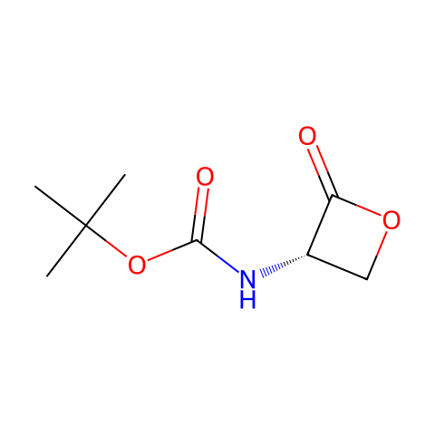 N-(叔丁氧羰基)-L-丝氨酸-β-内酯结构图