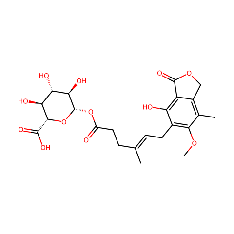 麦可酚酸-酰基-Β-D -葡糖苷酸结构图