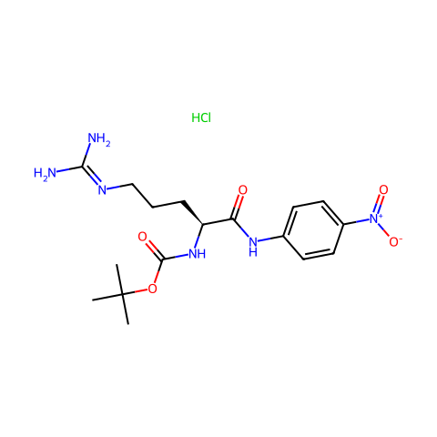 Nα-(叔丁氧羰基)-L-精氨酸 4-硝基苯胺盐酸盐结构图