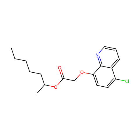 5-氯-8-羟基喹啉-氧基乙酸-1-甲基己酯结构图