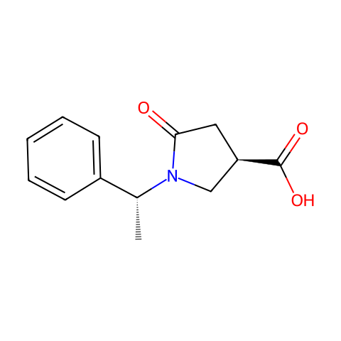 (3R)-5-氧-1-([(1R)-1-苯基乙基]吡咯烷-3-羧酸结构图